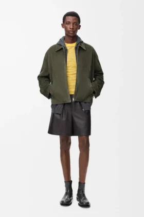 Reißverschlussjacke aus Lammveloursleder