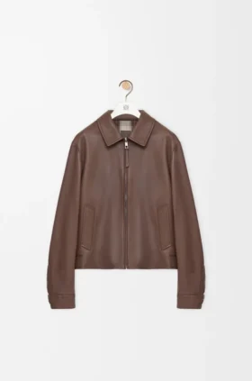 Reißverschlussjacke aus Nappa-Lammleder