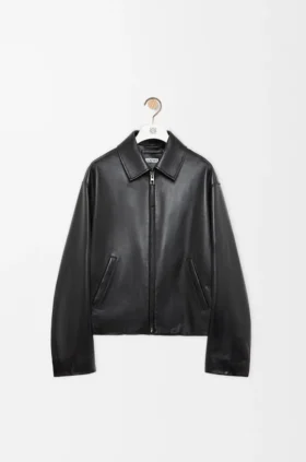 Reißverschlussjacke aus Nappa-Lammleder
