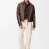Reißverschlussjacke aus Nappa-Lammleder Reißverschlussjacke aus Nappa-Lammleder