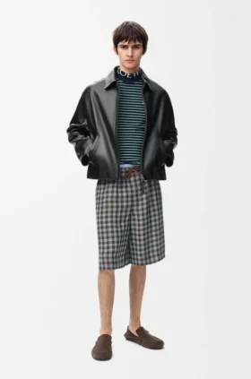 Reißverschlussjacke aus Nappa-Lammleder