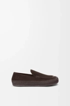 Rio-Loafer aus Wildleder und Raffia Rio-Loafer aus Wildleder und Raffia