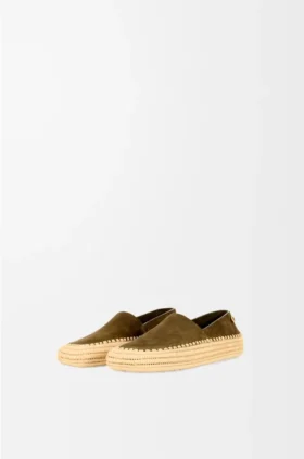 Rio-Slipper aus Wildleder und Raffia