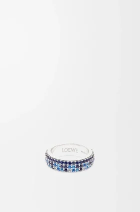Schmaler Pavé-Ring aus Sterlingsilber und Kristallen