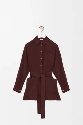 Seidenbluse mit Gürtel