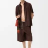 Shorts mit Kordelzug aus Ziegenwildleder