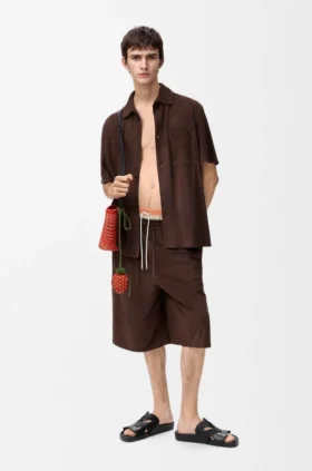 Shorts mit Kordelzug aus Ziegenwildleder Shorts mit Kordelzug aus Ziegenwildleder
