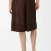 Shorts mit Kordelzug aus Ziegenwildleder