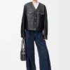 Strickjacke aus Nappa-Lammleder Strickjacke aus Nappa-Lammleder