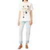 T-Shirt mit Alphabet-Aufdruck, kurzärmelig, weiß S359333Xbp
