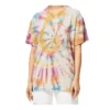 Tie-Dye-Print mit lächelndem Gesicht, kurzärmelig, Unisex, mehrfarbig H616341X79-9990