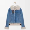 Truckerjacke aus Denim und Lammfell Truckerjacke aus Denim und Lammfell