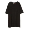Unisex-T-Shirt mit gesticktem Smiley-Muster, locker geschnitten, kurzärmelig, schwarz S616341X20-1100