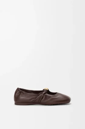 Weiche Ballerinas mit „Pebble“-Muster aus Nappa-Lammleder Weiche Ballerinas mit „Pebble“-Muster aus Nappa-Lammleder