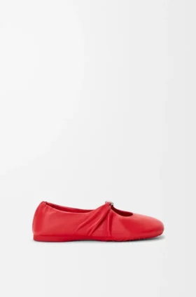 Weiche Ballerinas mit „Pebble“-Muster aus Nappa-Lammleder