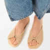 Weiche Pantolette mit „Pebble“-Design aus Stoff in Raffia-Optik Weiche Pantolette mit „Pebble“-Design aus Stoff in Raffia-Optik