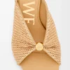 Weiche Pantolette mit „Pebble“-Design aus Stoff in Raffia-Optik Weiche Pantolette mit „Pebble“-Design aus Stoff in Raffia-Optik