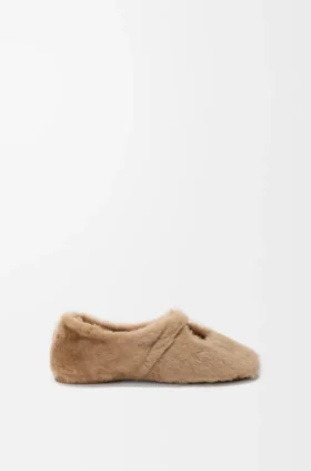 Weiche „Pebble“-Ballerinas aus Lammfell