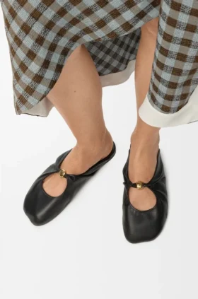 Weiche „Pebble“-Pantolette aus Nappa-Lammleder