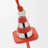 Work Cone-Anhänger aus Messing und Kalbsleder