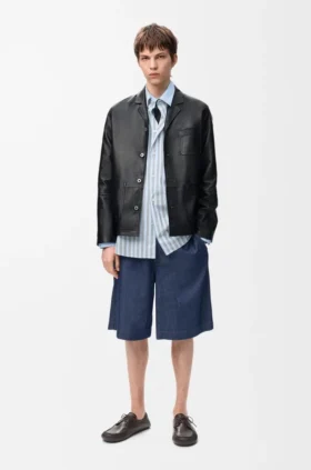 Workwear-Jacke aus Nappa-Lammleder