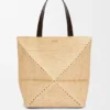 XL Puzzle Fold Tote aus Raffia