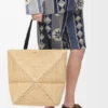 XL Puzzle Fold Tote aus Raffia
