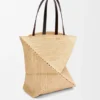 XL Puzzle Fold Tote aus Raffia