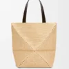 XL Puzzle Fold Tote aus Raffia